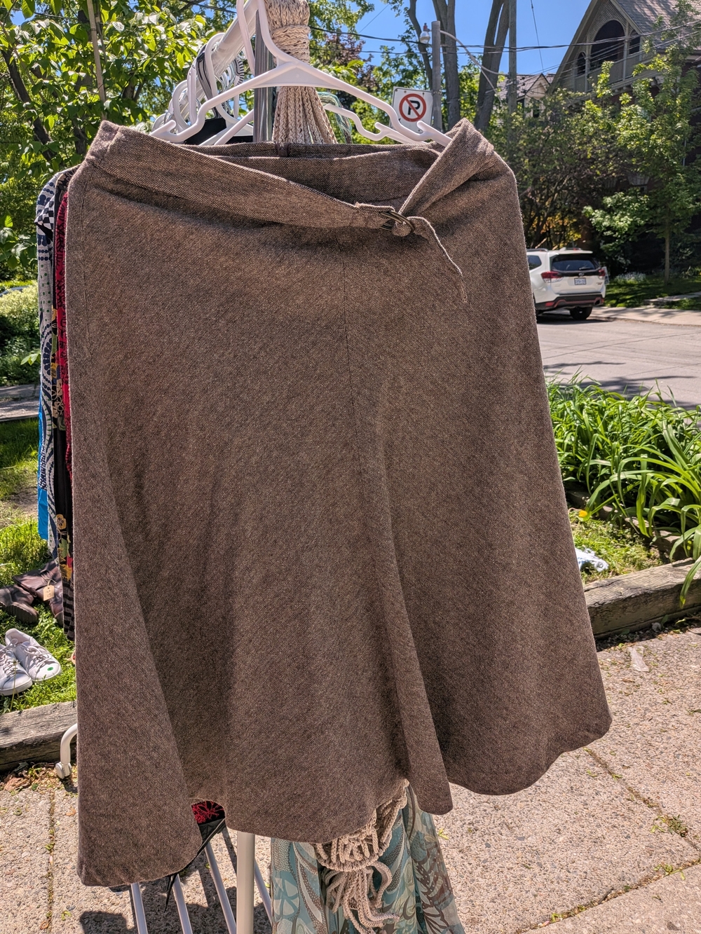 Classic Brown A-Line Wool Blend Skirt